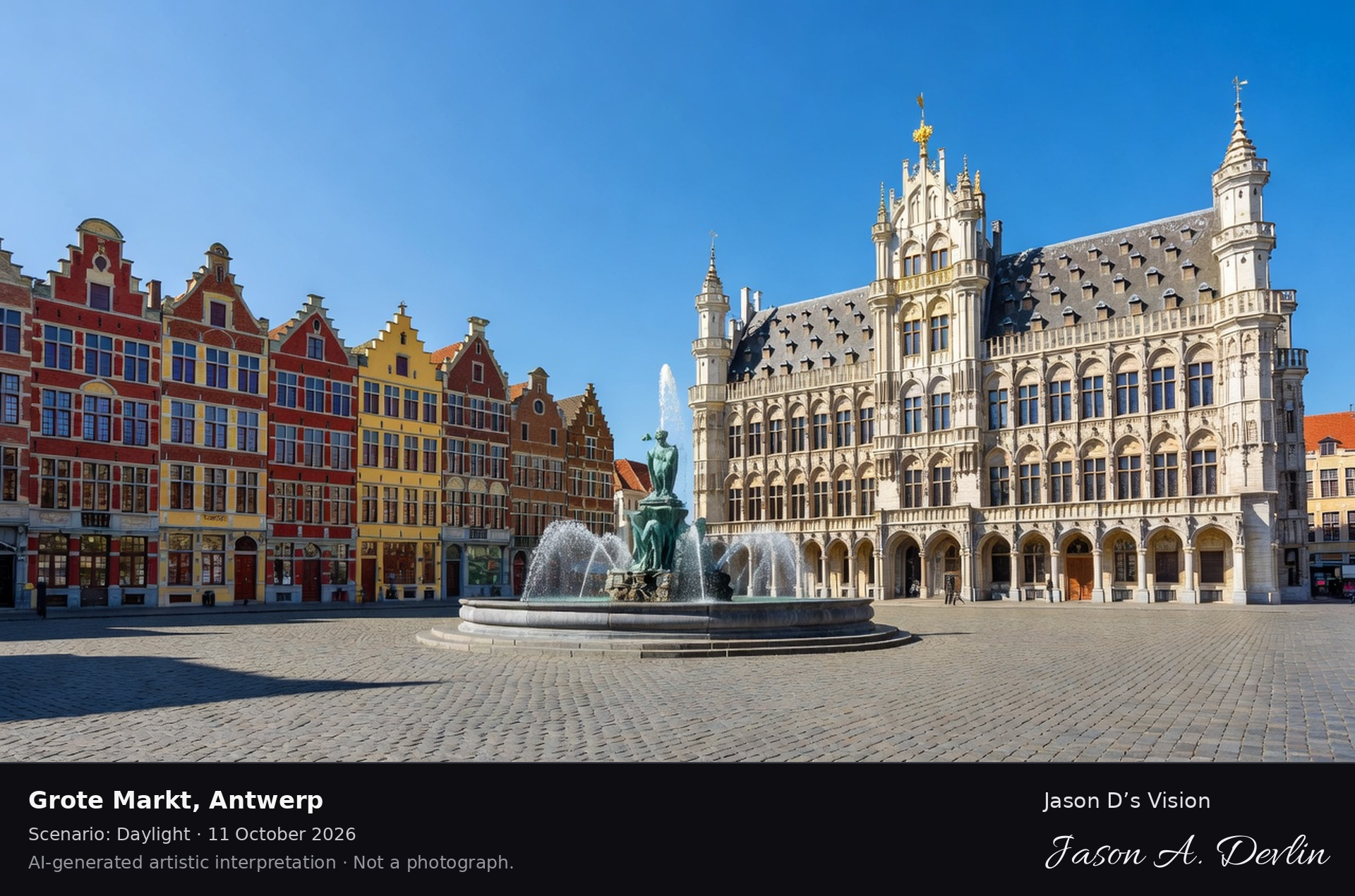 AI-generated artistic interpretation of Grote Markt, Antwerp, Belgium.
