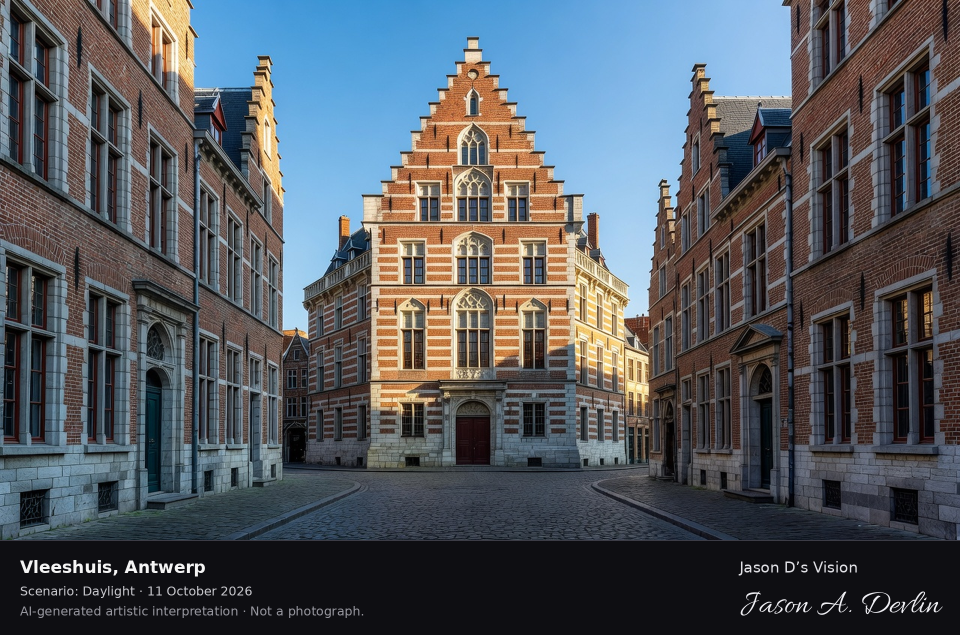 AI-generated artistic interpretation of Vleeshuis, Antwerp, Belgium.