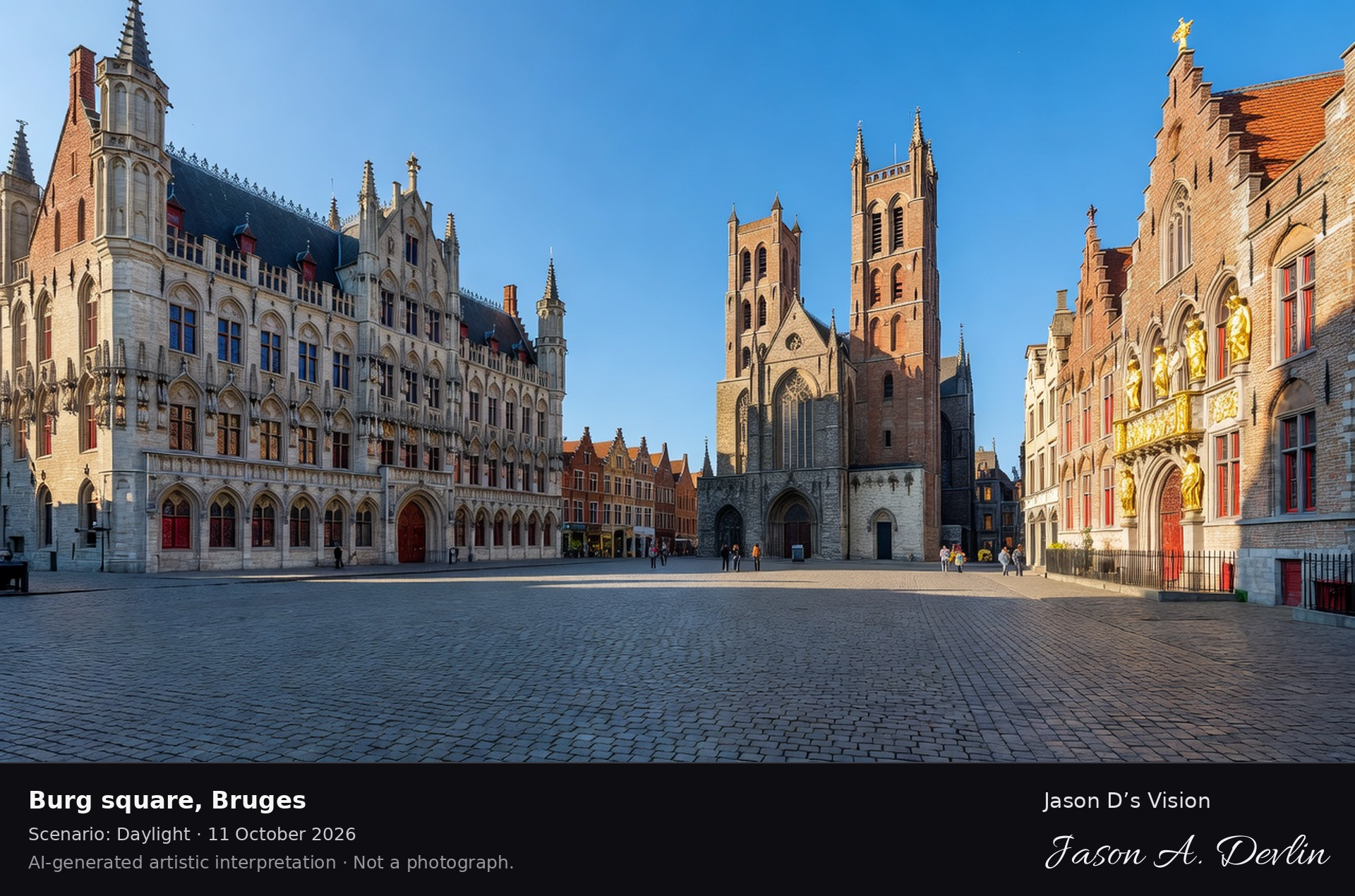 AI-generated artistic interpretation of Burg square, Bruges, Belgium.