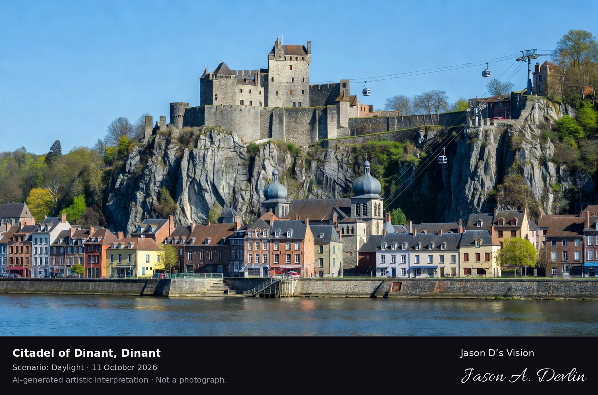 AI-generated artistic interpretation of Citadel of Dinant, Dinant, Belgium.