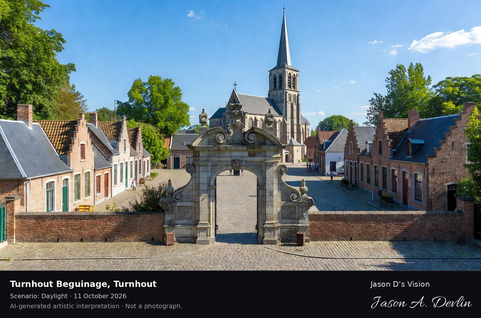 AI-generated artistic interpretation of Turnhout Beguinage, Turnhout, Belgium.