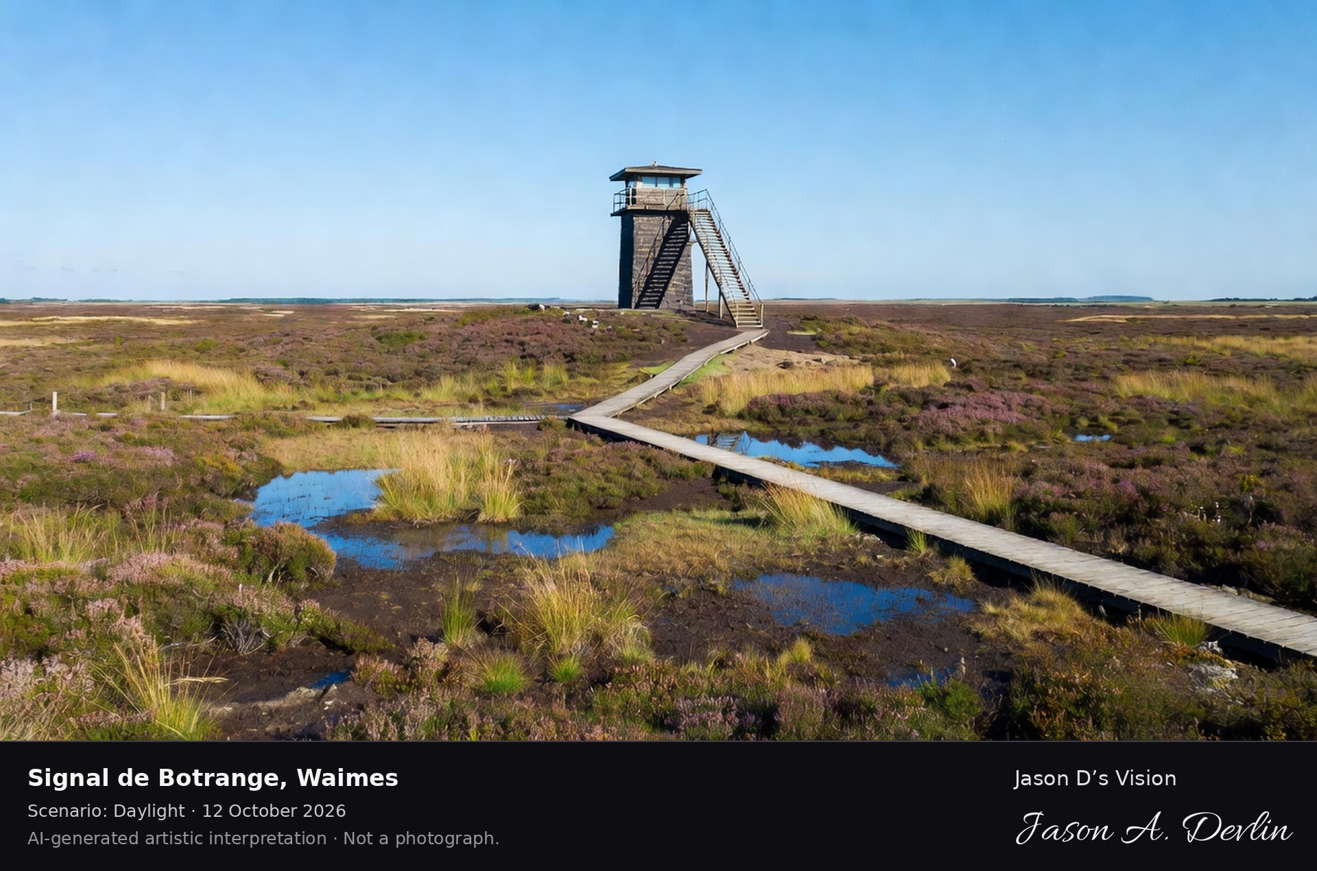 AI-generated artistic interpretation of Signal de Botrange, Waimes, Belgium.